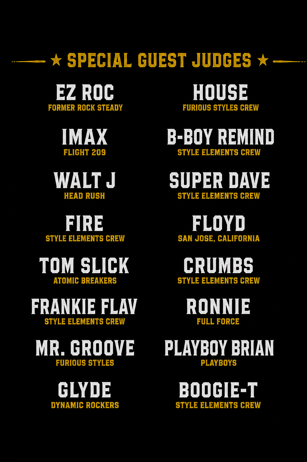 Style Elements Origins judges poster