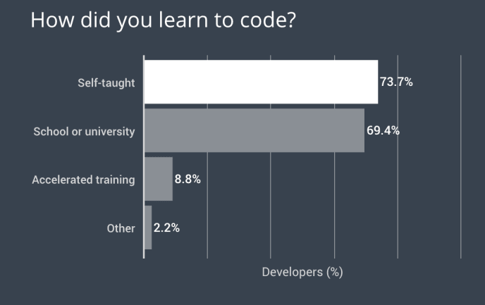 2018 Developer Skills - when developers learned to code.