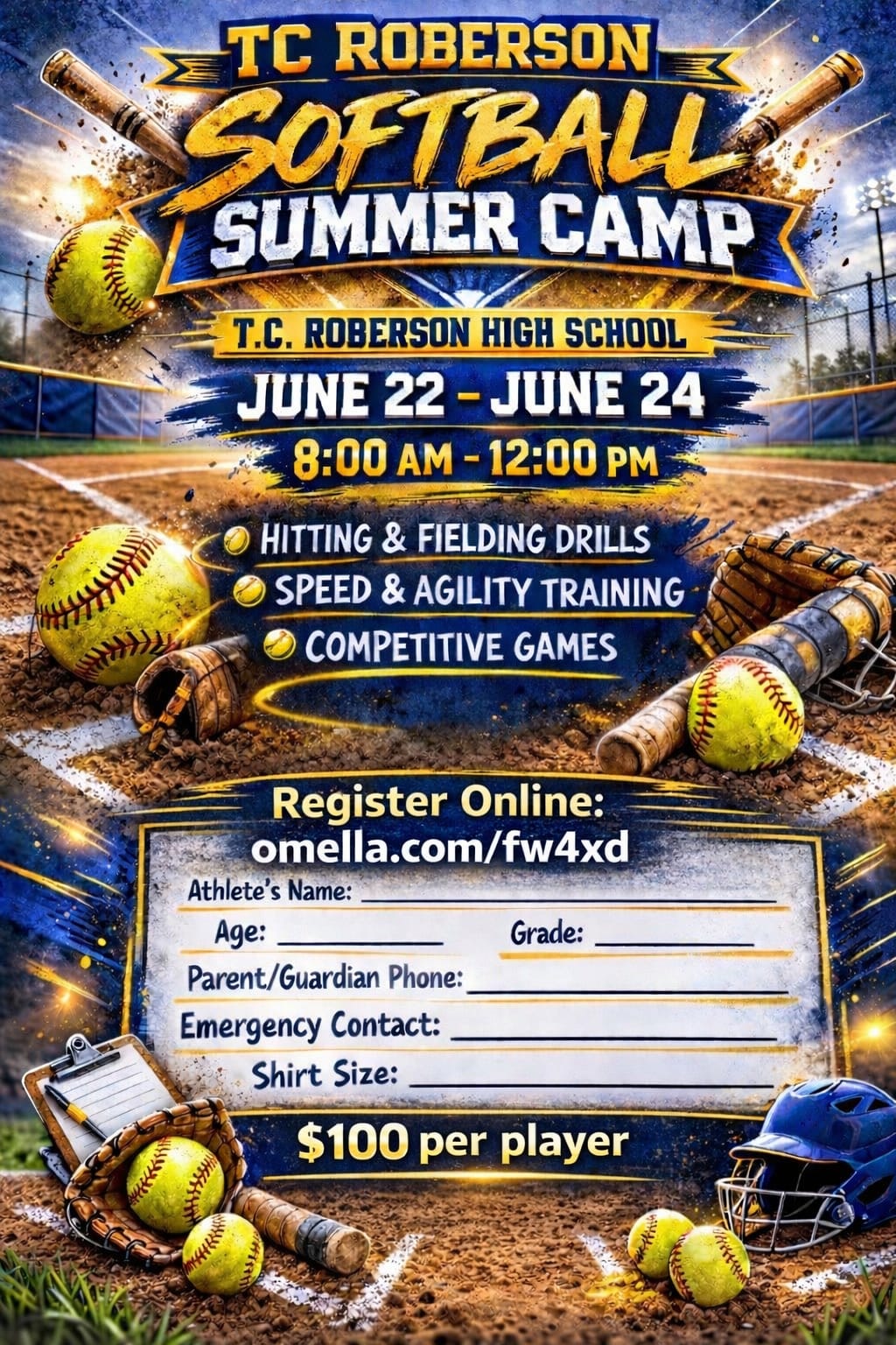 TC Roberson Rams Club: 2026 Softball Summer Camp Registration Form