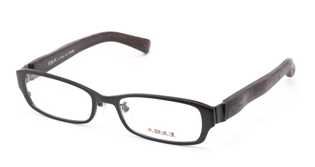 ＜Oh My Glasses TOKYO＞ 送料無料！木調浪漫 弐拾伍 にれ メガネ（眼鏡） フォックス mk-25-12 ブラウン 茶 セルフレーム ハーフリム Mokuchoroman 度付き 伊達メガネ 即日発送 メンズ