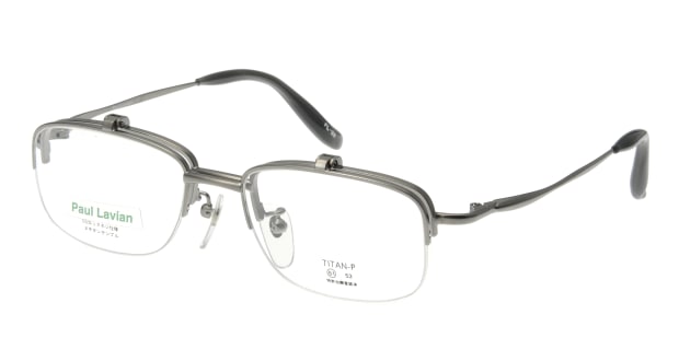 ＜Oh My Glasses TOKYO＞ 20％OFF！ 送料無料！ポールラビアン PL-26-C-4-51 メガネ（眼鏡） ウェリントン paul-lavian-pl-26-c-4-51 グレー 灰 メタルフレーム ハーフリム Paul Lavian 度付き 伊達メガネ 即日発送 メンズ