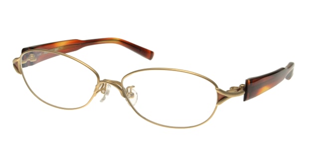 ＜Oh My Glasses TOKYO＞ 送料無料！家メガネレンズセット 50-008-53-3 メガネ（眼鏡） オーバル ie-megane-lensset-50-008-53-3 ブラウン 茶 メタルフレーム ハーフリム ie-megane-lensset 度付き 伊達メガネ 即日発送 レディース