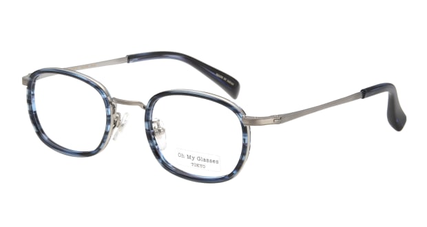 ＜Oh My Glasses TOKYO＞ 30％OFF！ 送料無料！Oh My Glasses TOKYO クリス omg-069-4-48 メガネ（眼鏡） ウェリントン oh-my-glasses-tokyo-omg-069-4-47 ブルー 青 メタルフレーム フルリム Oh My Glasses TOKYO 度付き 伊達メガネ 即日発送 ユニセックス