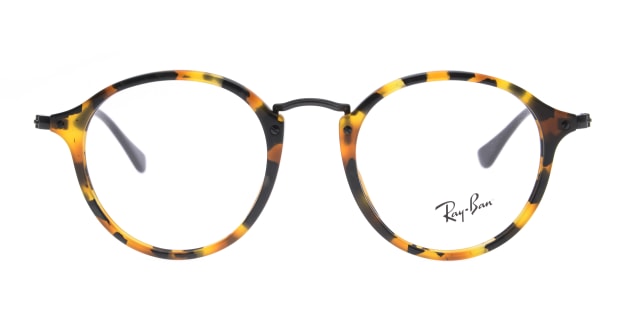 Ray-Ban RX2447V Round Fleckボストンサングラスブラック