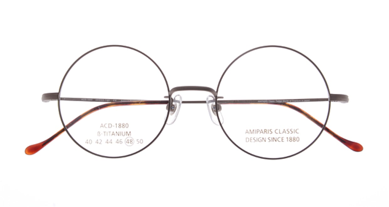 アミパリ ACD1880-AT-BR48 [メタル/丸メガネ/茶色]  3