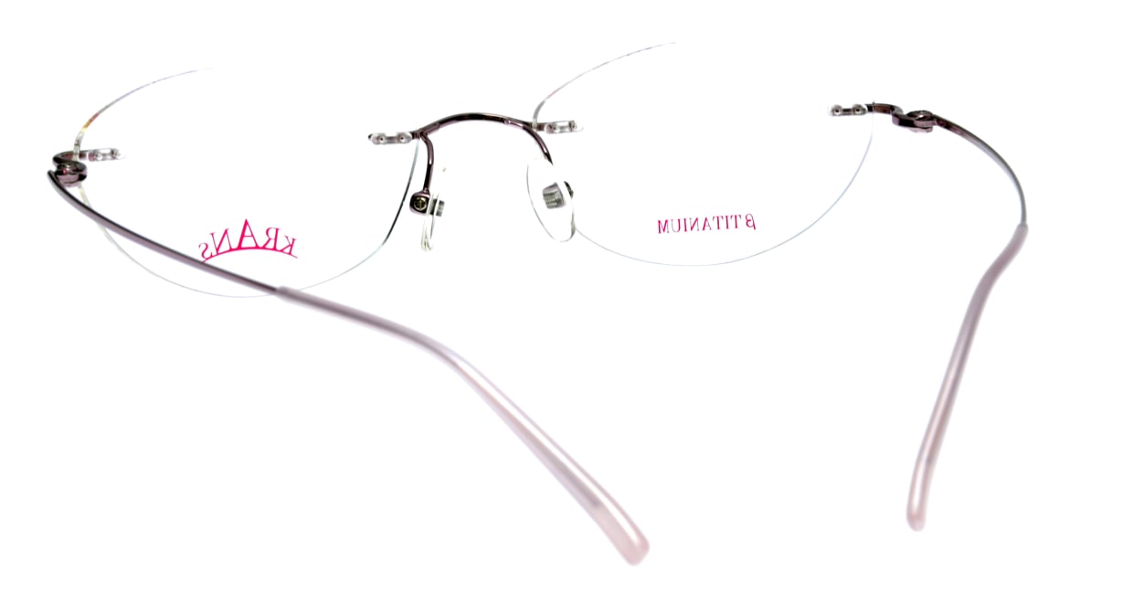 クランス KR-16312-2 [メタル/鯖江産/縁なし/オーバル/ピンク]  2