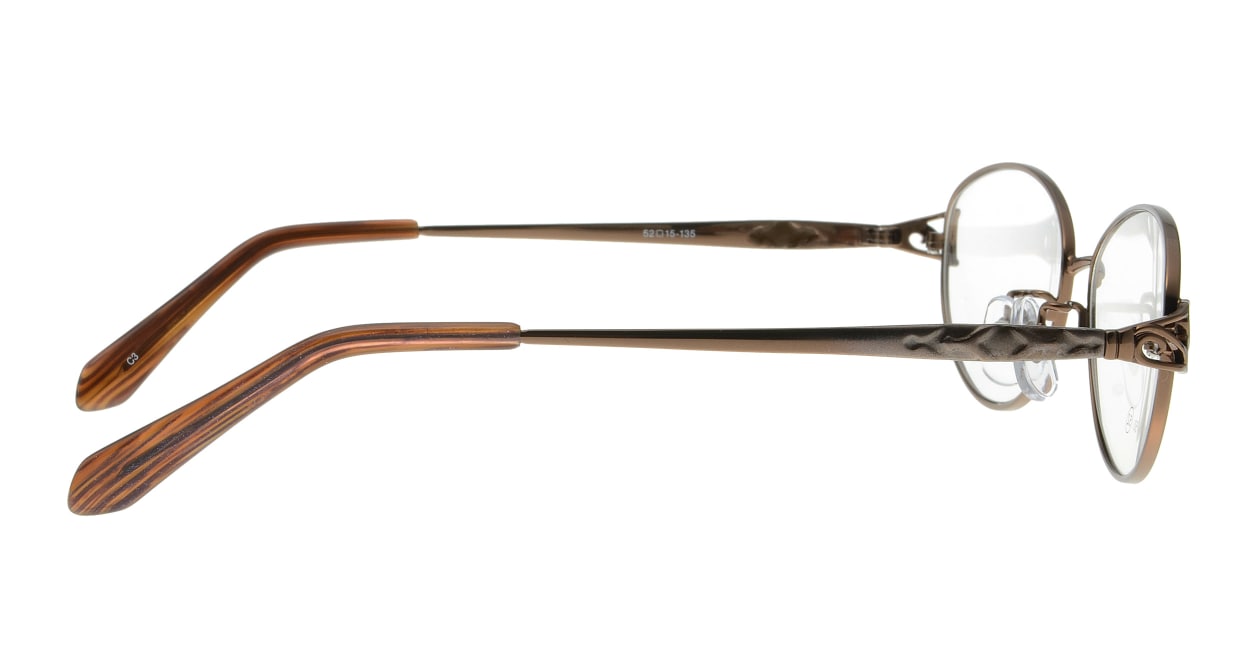 家メガネレンズセット 50-005-52-3 [伊達メガネ/メタル/オーバル/安い/茶色]  1