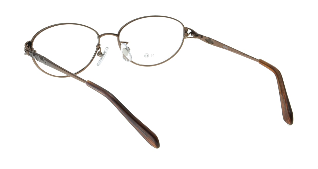 家メガネレンズセット 50-005-52-3 [伊達メガネ/メタル/オーバル/安い/茶色]  2