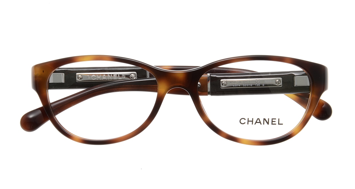 シャネル CH3233Q-C574-52 Light Havana Brown/White Logo [スクエア/べっ甲柄]  3