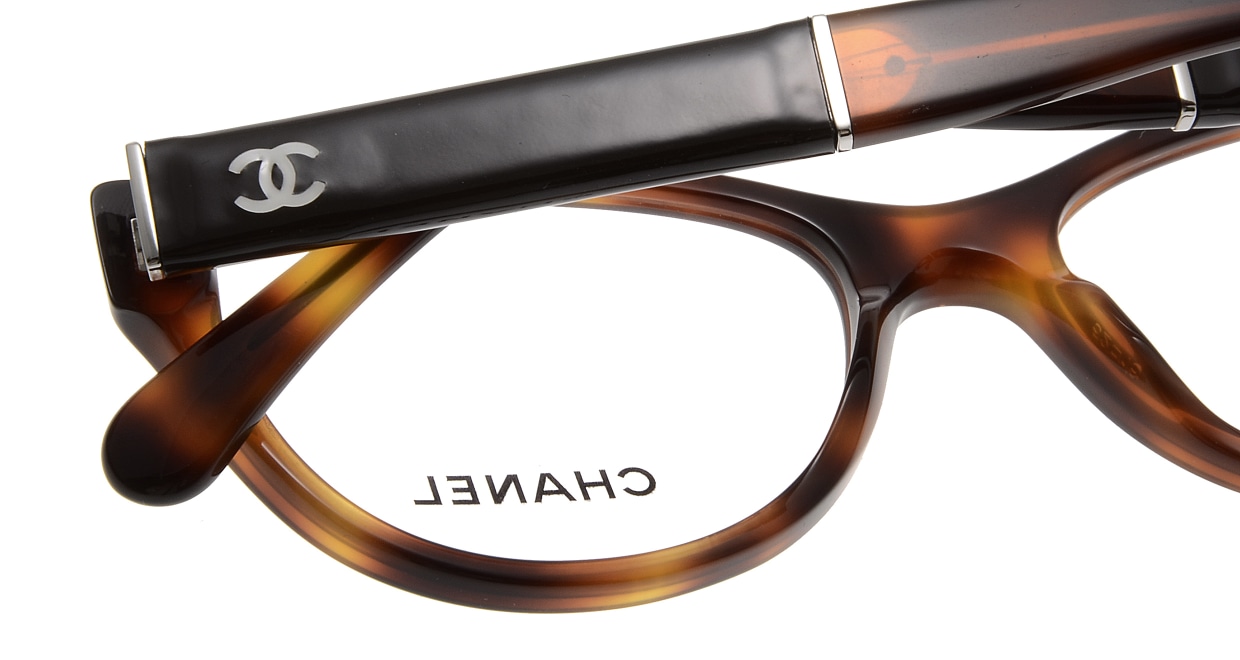 シャネル CH3233Q-C574-52 Light Havana Brown/White Logo [スクエア/べっ甲柄]  4