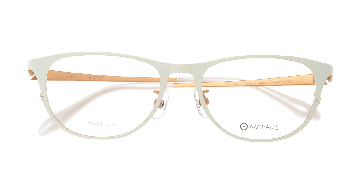 アミパリ TP-8501L-0-51 [メタル/鯖江産/ウェリントン/白]  3