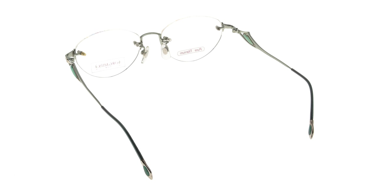 オーガニックスビュー OR-002-GR [メタル/鯖江産/縁なし/オーバル/緑]  2