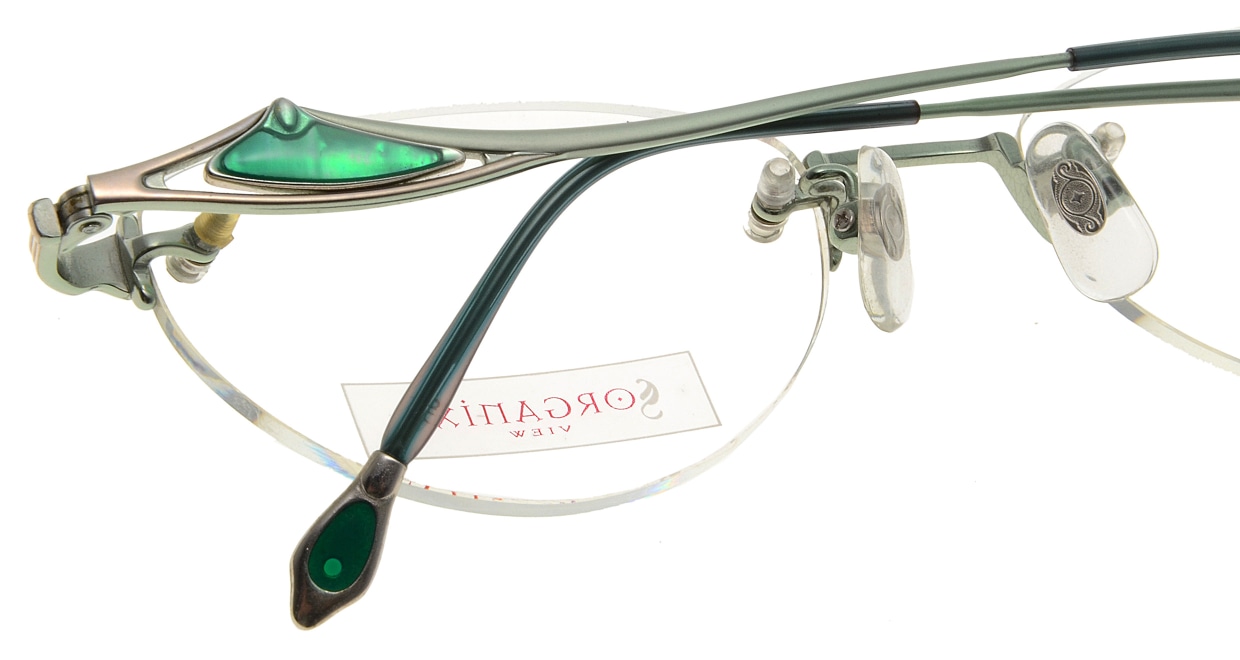 オーガニックスビュー OR-002-GR [メタル/鯖江産/縁なし/オーバル/緑]  4