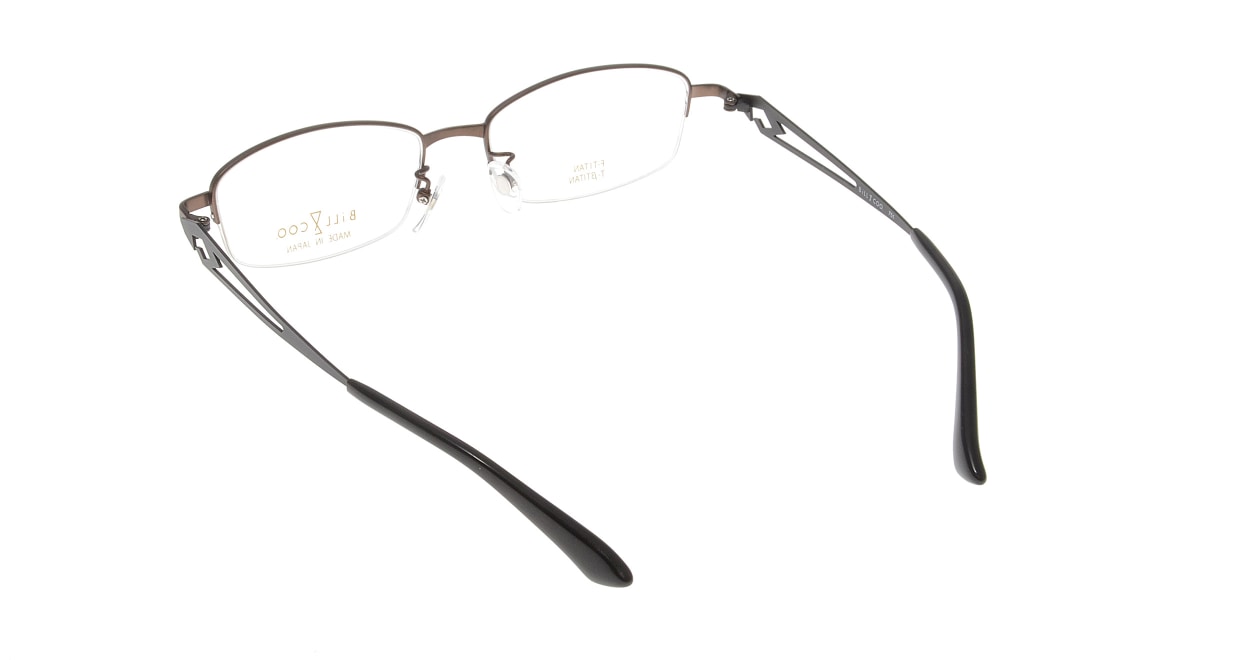 ビルアンドクー BC751-1-52 [メタル/鯖江産/ハーフリム/スクエア/茶色]  2