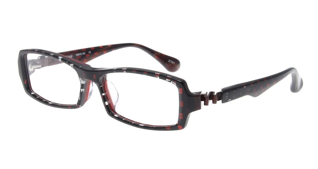 レスザンヒューマン Turugi-2101-56 [鯖江産/スクエア/赤] 