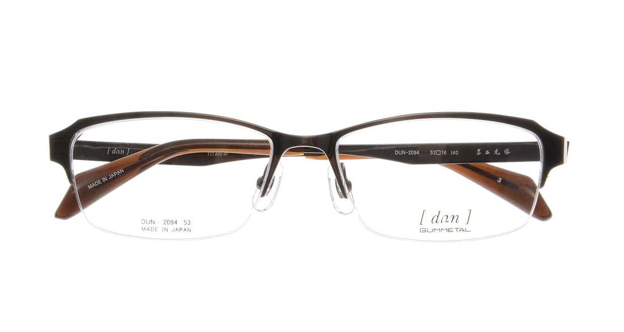 ドゥアン DUN2094-3 [メタル/鯖江産/ハーフリム/スクエア/茶色]  3