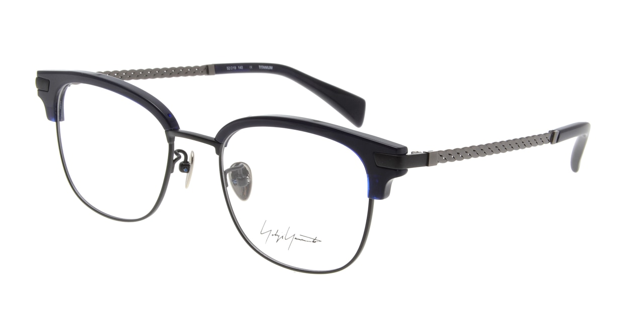 ヨウジヤマモト 19-0021-03 BK-M/GUN-M [鯖江産/ウェリントン/青] 