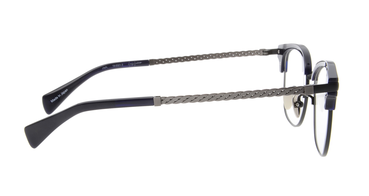 ヨウジヤマモト 19-0021-03 BK-M/GUN-M [鯖江産/ウェリントン/青]  1