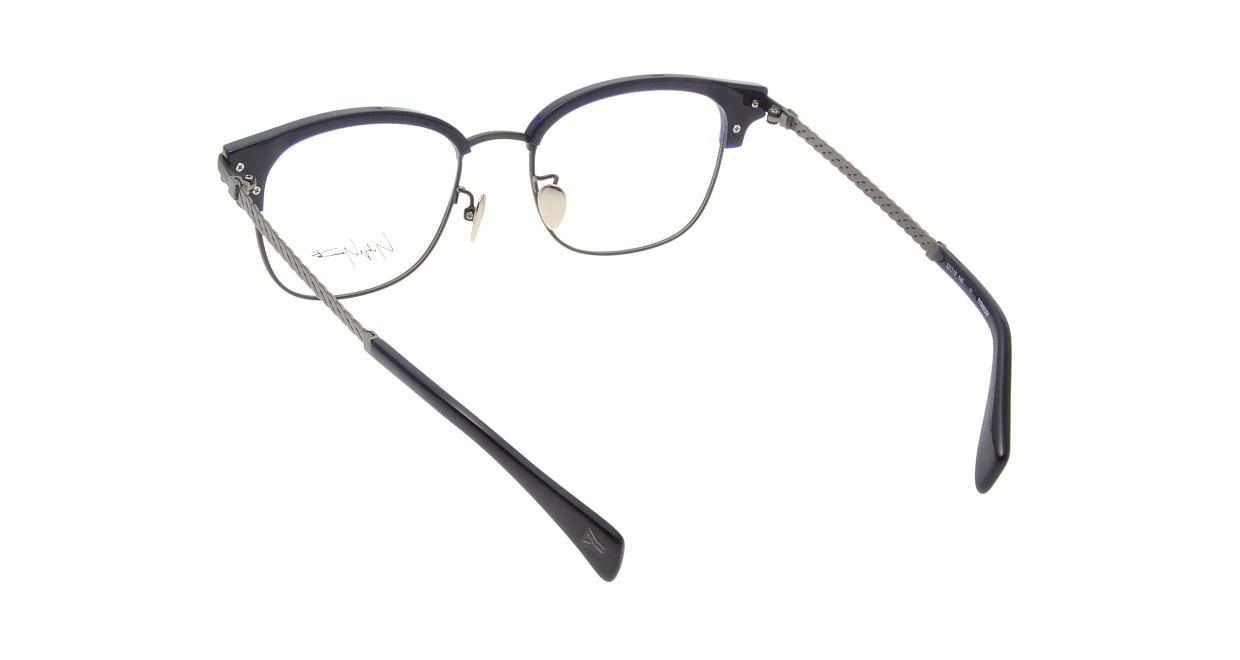 ヨウジヤマモト 19-0021-03 BK-M/GUN-M [鯖江産/ウェリントン/青]  2