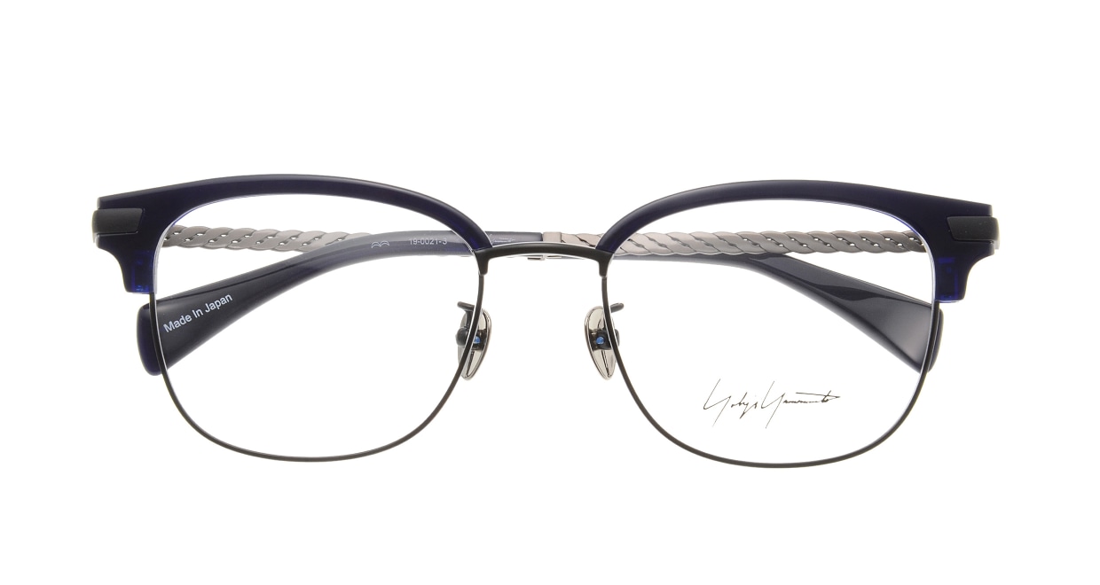 ヨウジヤマモト 19-0021-03 BK-M/GUN-M [鯖江産/ウェリントン/青]  3