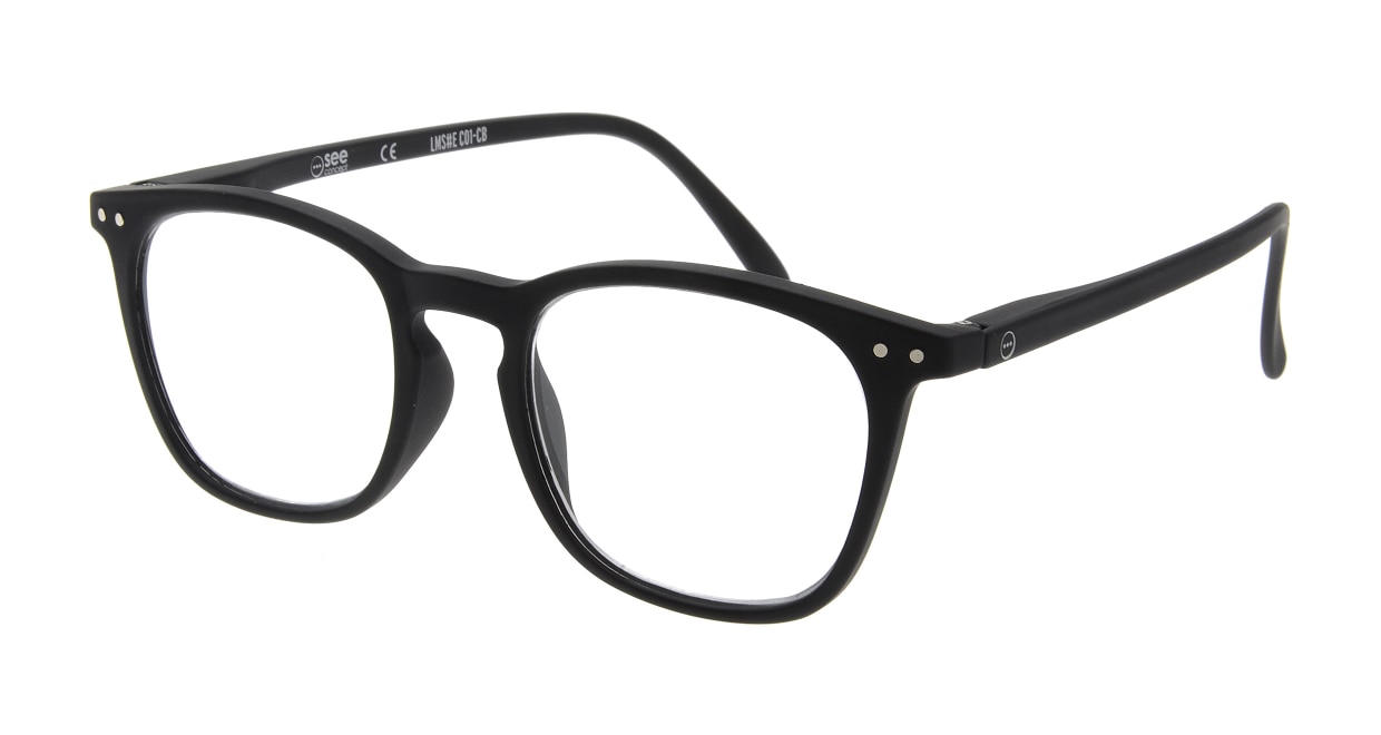 イジピジ リーディンググラス +1.5 #E-BLACK [老眼鏡/黒縁/ウェリントン] 