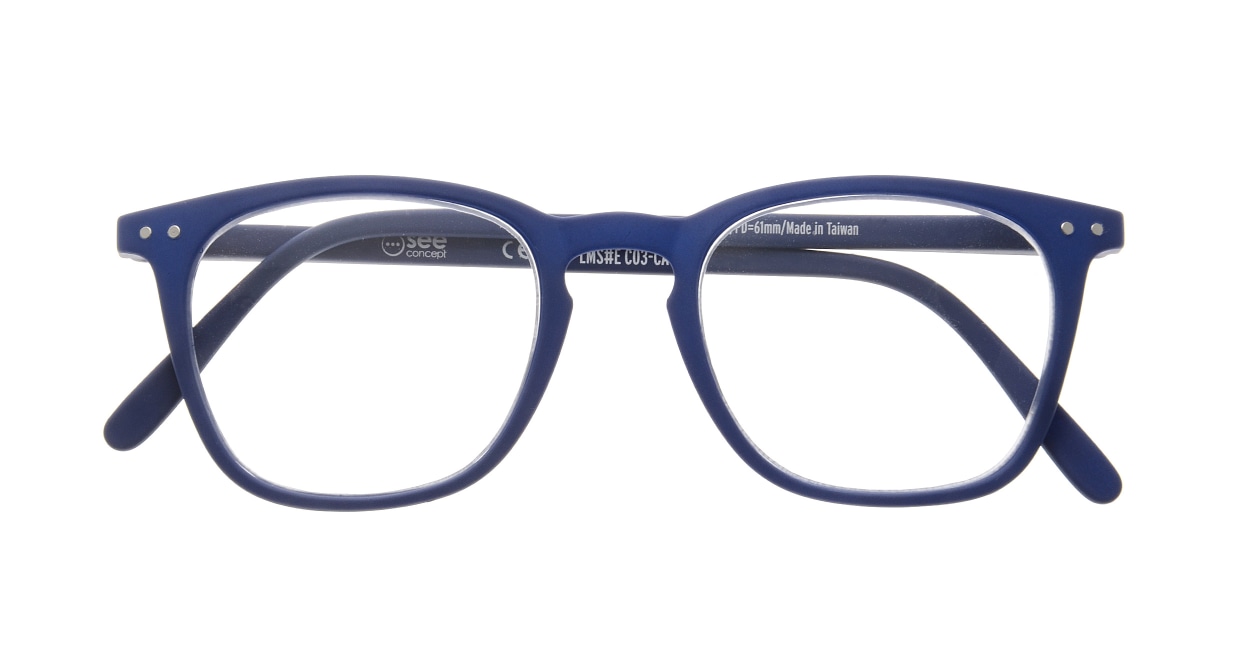 イジピジ リーディンググラス +1.5 #E-NAVY [老眼鏡/ウェリントン/青]  3