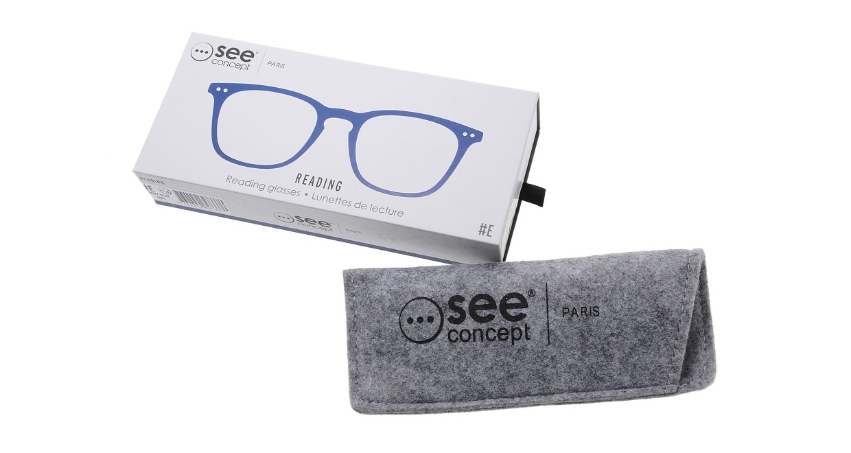 イジピジ リーディンググラス +1.5 #E-NAVY [老眼鏡/ウェリントン/青]  6