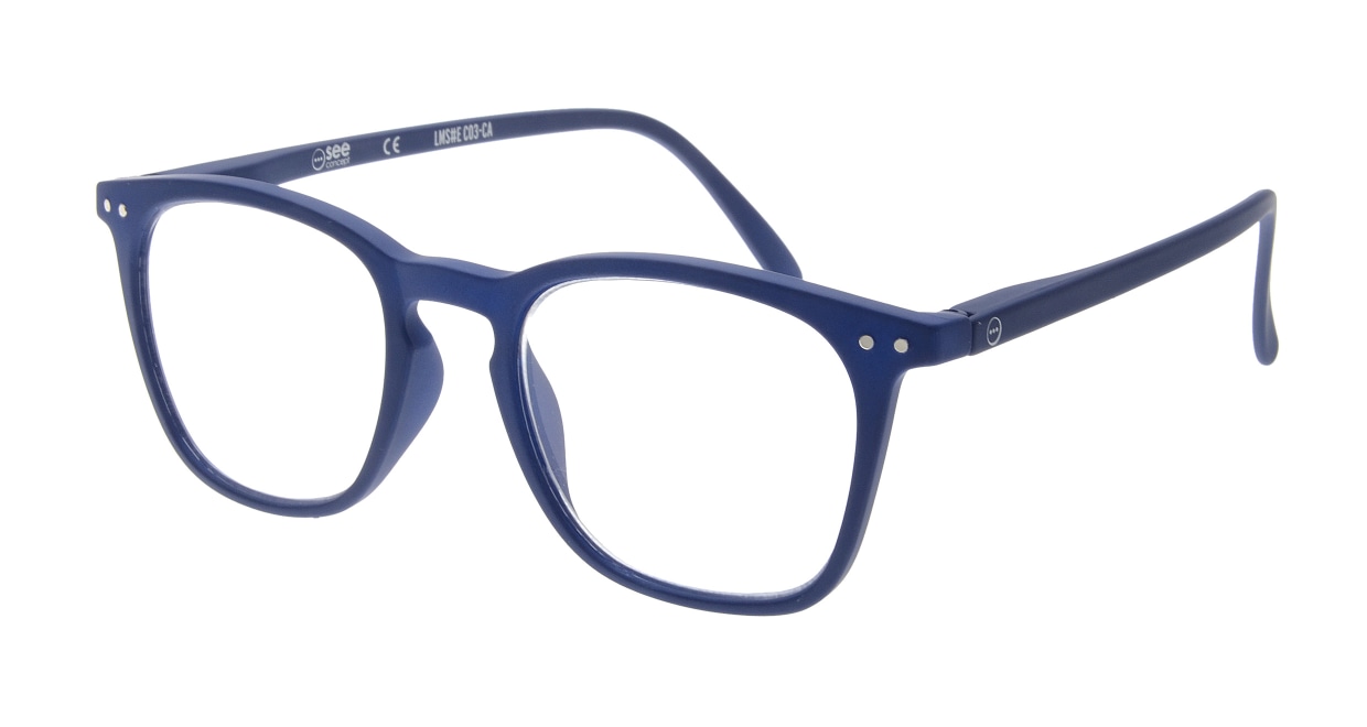 イジピジ リーディンググラス +2.5 #E-NAVY [老眼鏡/ウェリントン/青] 