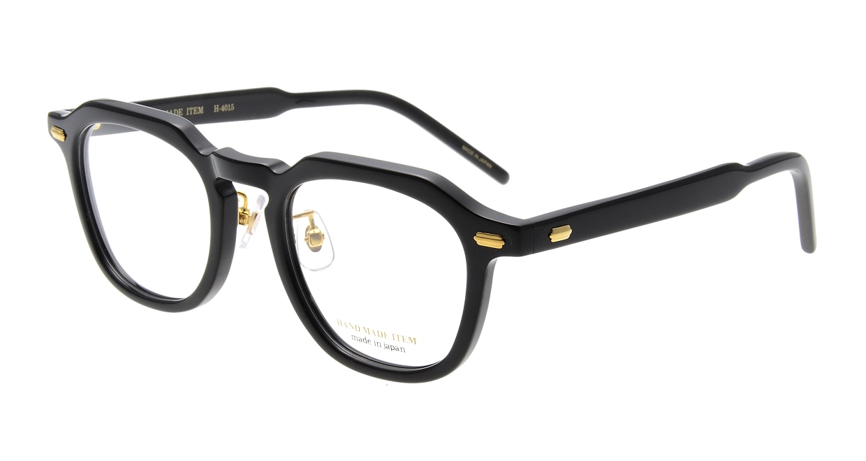 ハンドメイドアイテム H-4015-C-1-48 [黒縁/鯖江産/ウェリントン]  1