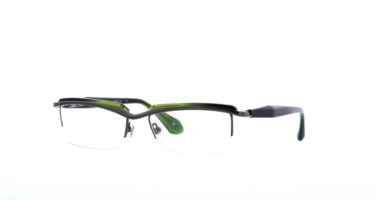 レスザンヒューマン INAZUMA-89-54 [メタル/鯖江産/ハーフリム/スクエア/緑]  1