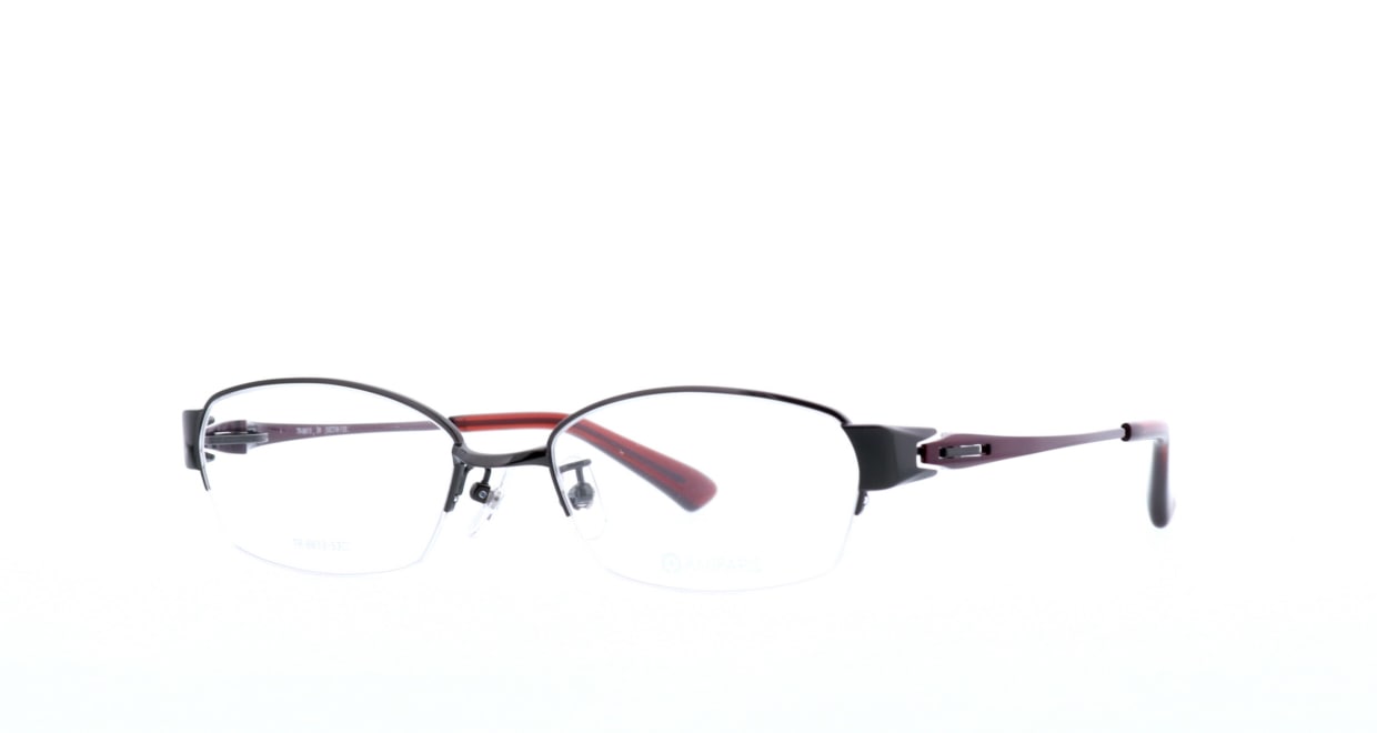 アミパリ TR-8613-39-53 [メタル/鯖江産/ハーフリム/スクエア/グレー]  1