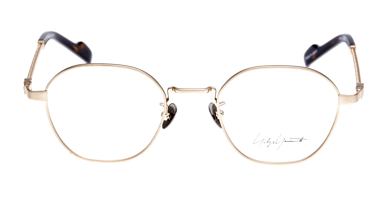 ヨウジヤマモト 19-0026-06 Brush Light Gold/black [メタル/鯖江産/丸メガネ/ゴールド] 
