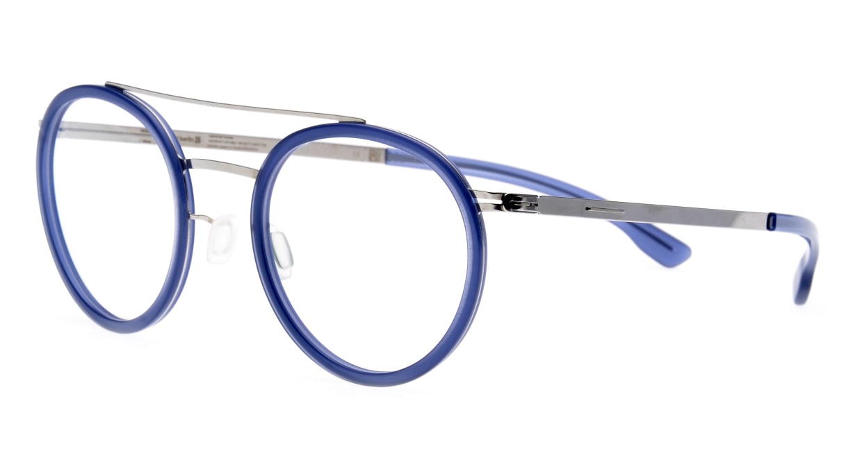 アイシーベルリン Buran-Chrome-Deep-Blue-Sea-MilkySmall [丸メガネ/青]  1