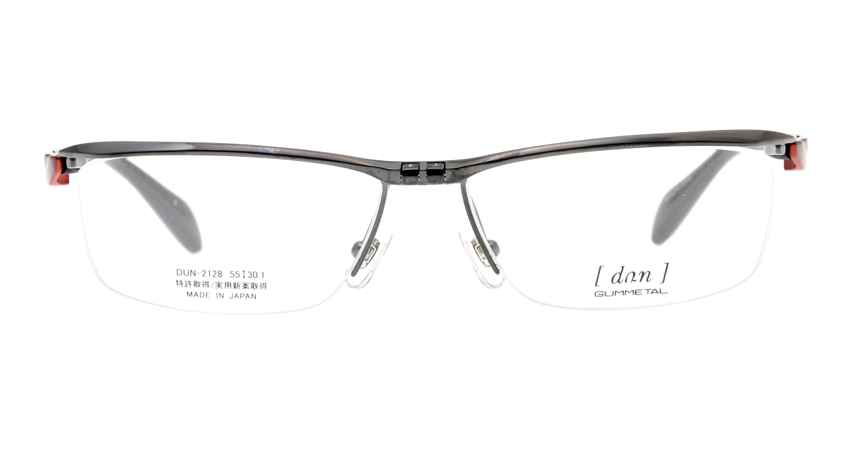 ドゥアン DUN-2128-4-55 [メタル/鯖江産/ハーフリム/スクエア] 