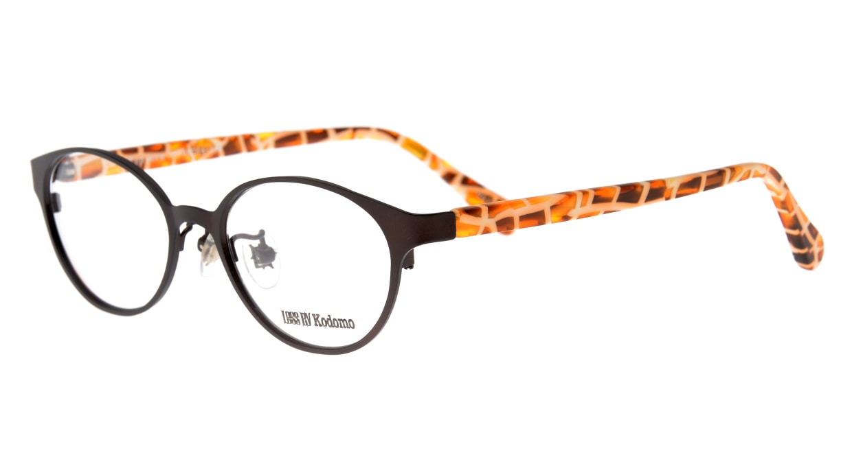 レスバイコドモ Pop corn-9610K-48 [メタル/鯖江産/オーバル/茶色]  1