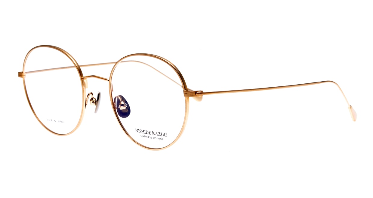 西出和男作 NK741-5-48 [メタル/鯖江産/丸メガネ/ゴールド]  1