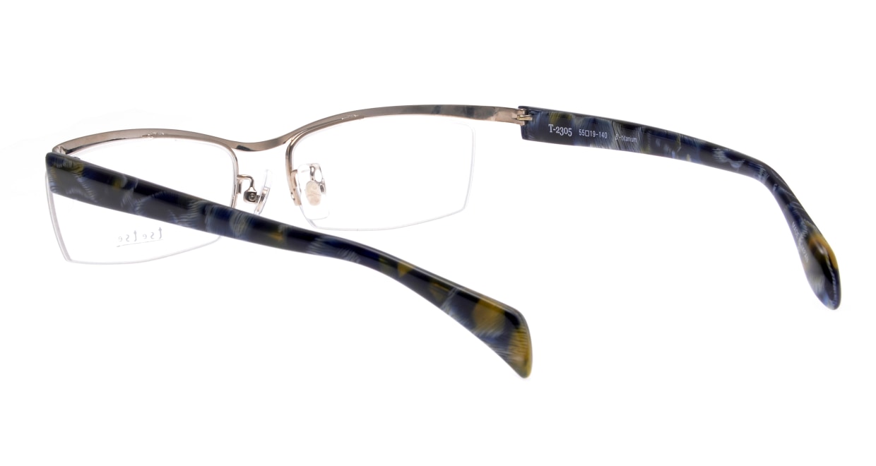 ツェツェ T-2305-1 [メタル/鯖江産/ハーフリム/スクエア/シルバー]  3