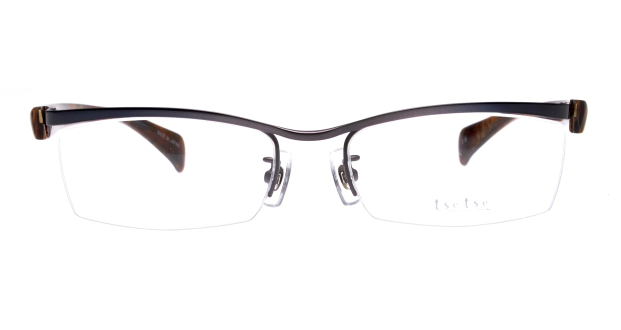 ツェツェ T-2305-6 [メタル/鯖江産/ハーフリム/スクエア/グレー] 