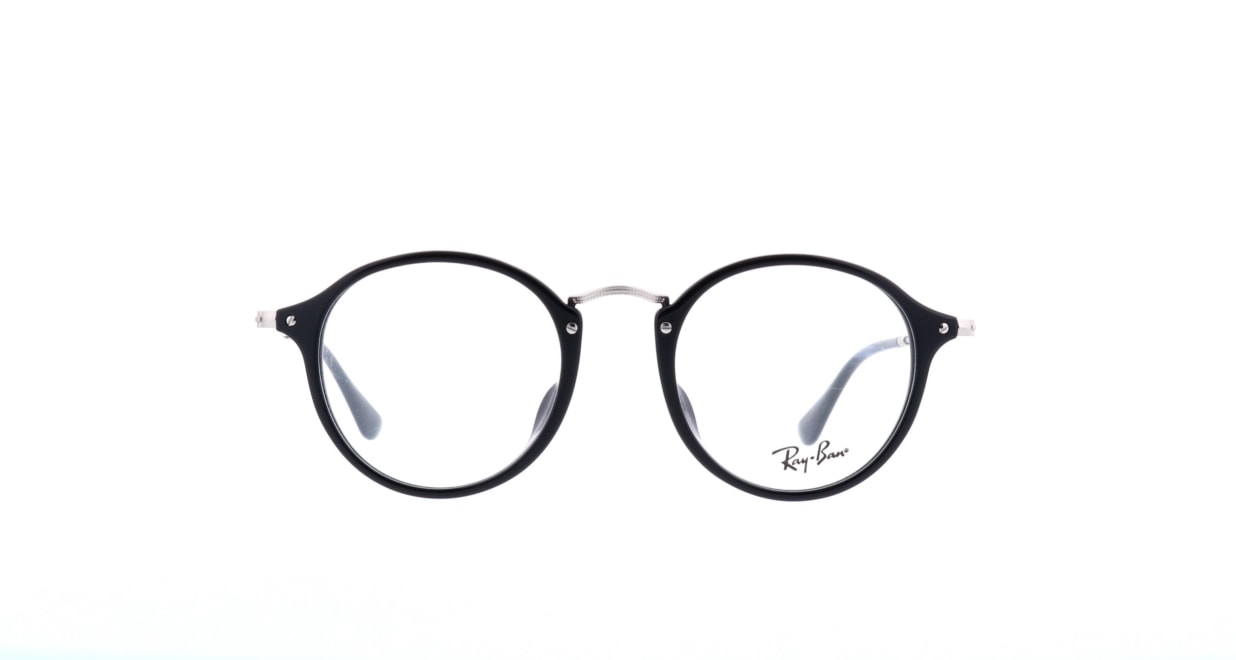 レイバンrx2447VF-2000-49-round-fleck [黒縁/丸メガネ] 
