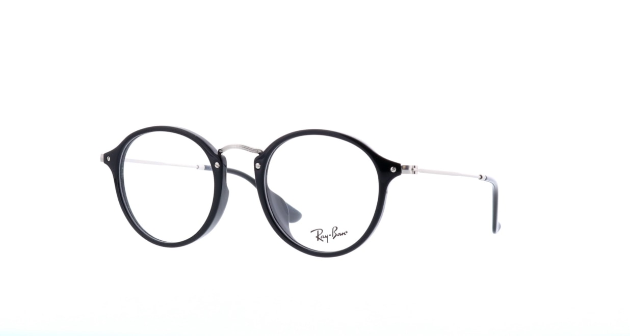 レイバンrx2447VF-2000-49-round-fleck [黒縁/丸メガネ]  1