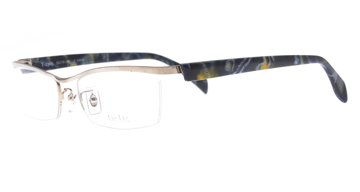 ツェツェ t-2305-C-1ｰ55 [メタル/鯖江産/ハーフリム/スクエア/シルバー]  1