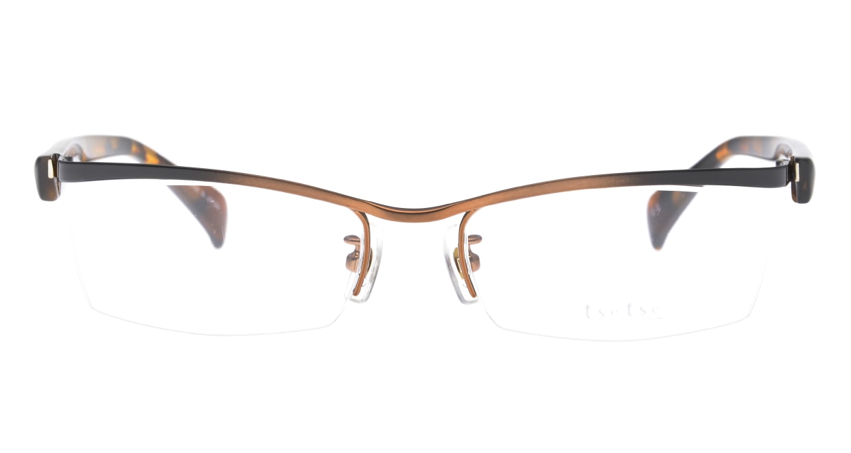 ツェツェ t-2305-C-3ｰ55 [メタル/鯖江産/ハーフリム/スクエア/ゴールド] 