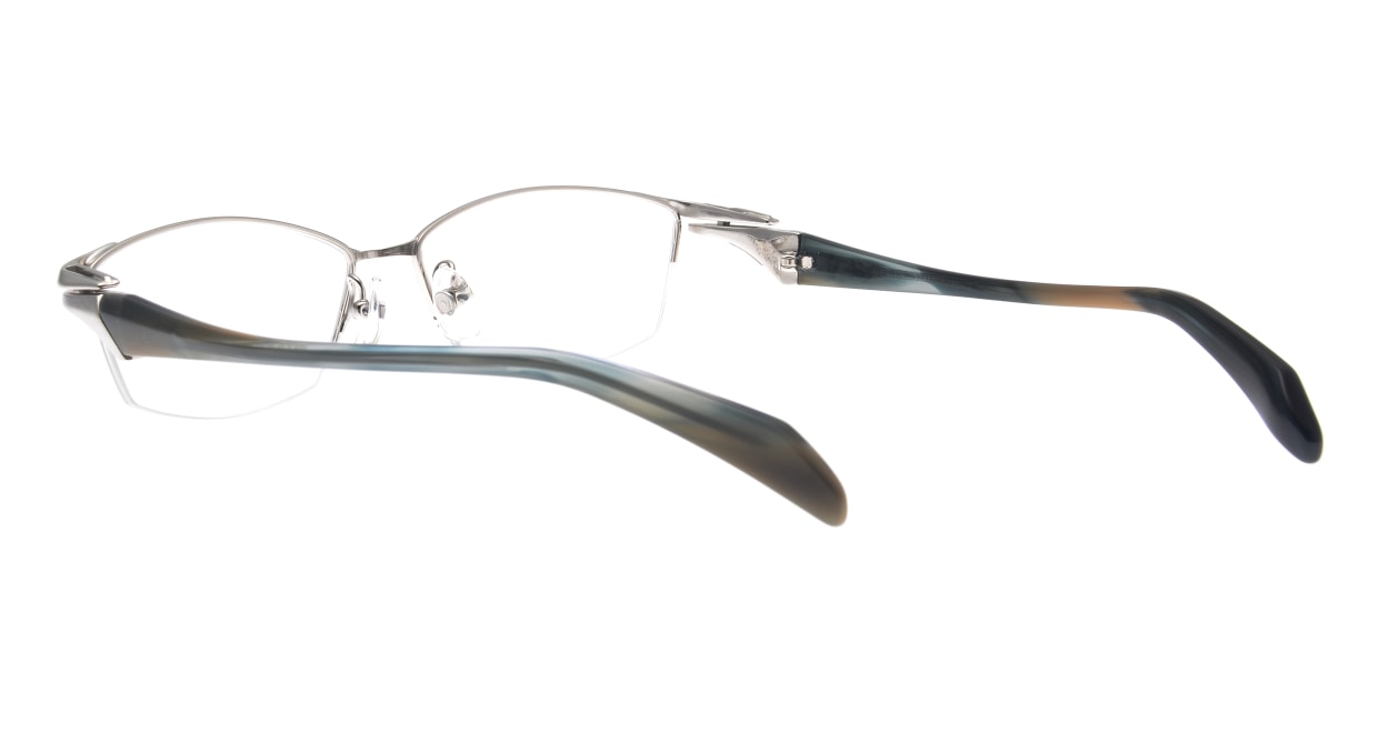 グロック GR1976-2-55 [メタル/鯖江産/ハーフリム/スクエア/シルバー]  3