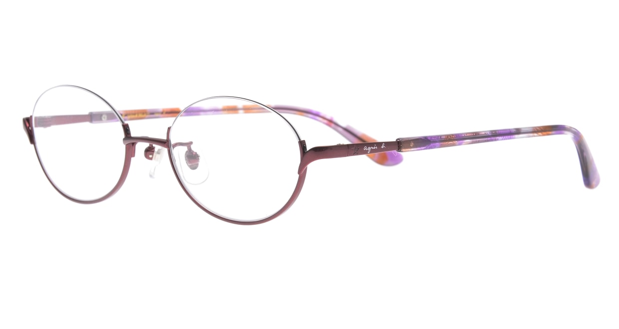 アニエスベー 50-0029-04ｰ49 [メタル/アンダーリム/オーバル/紫]  1