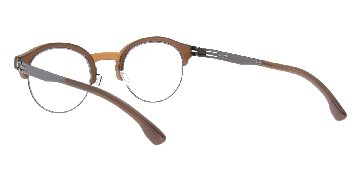 アイシーベルリン Dahlem-Gun-Metal-Tapenade-Milky -RX-Clear -Mittwoch [丸メガネ/茶色]  3