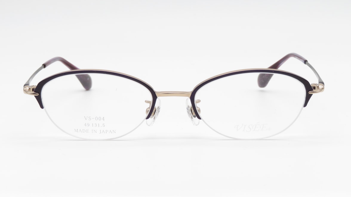 ヴィセ VS-004-2-49 [メタル/鯖江産/ハーフリム/オーバル/紫] 