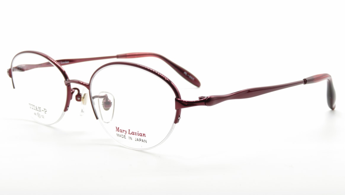 マリーラビアン ML-865-C-3-50 [メタル/鯖江産/ハーフリム/オーバル/赤]  1