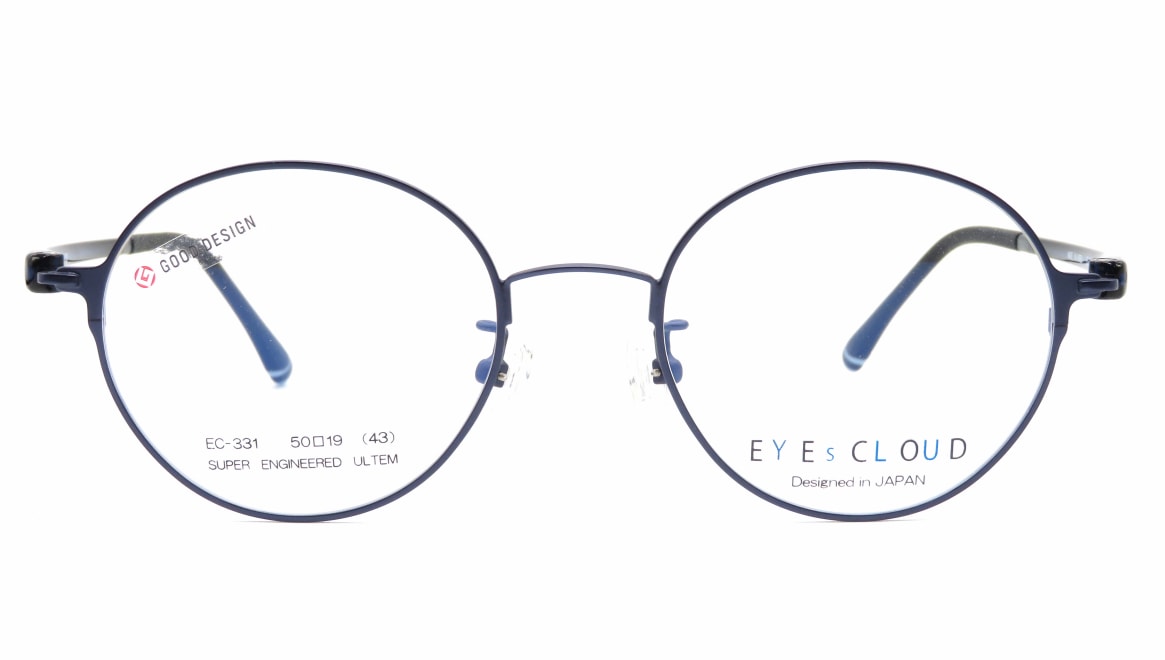 アイクラウド EC-331-4-50 [メタル/鯖江産/丸メガネ/青] 