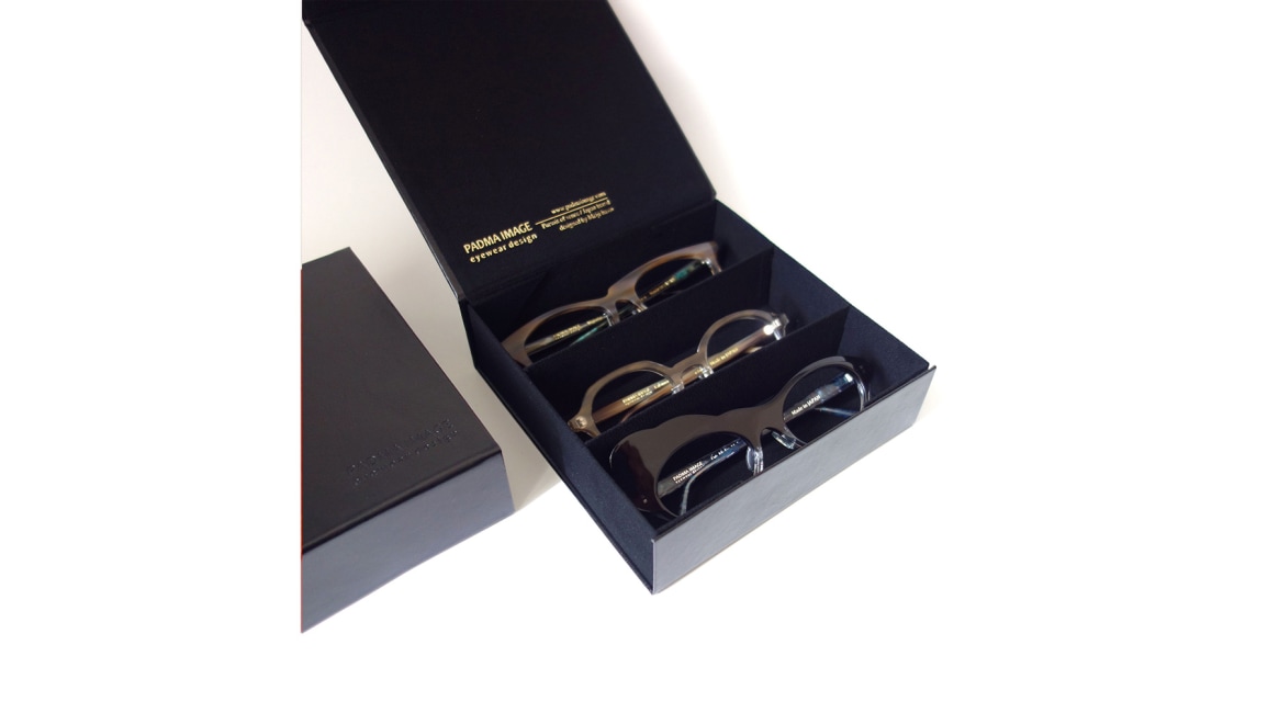 パドマイメージ 四角の眼鏡ｹｰｽ-3本収納 折り畳みﾀｲﾌﾟ-BK-99 [なし] 