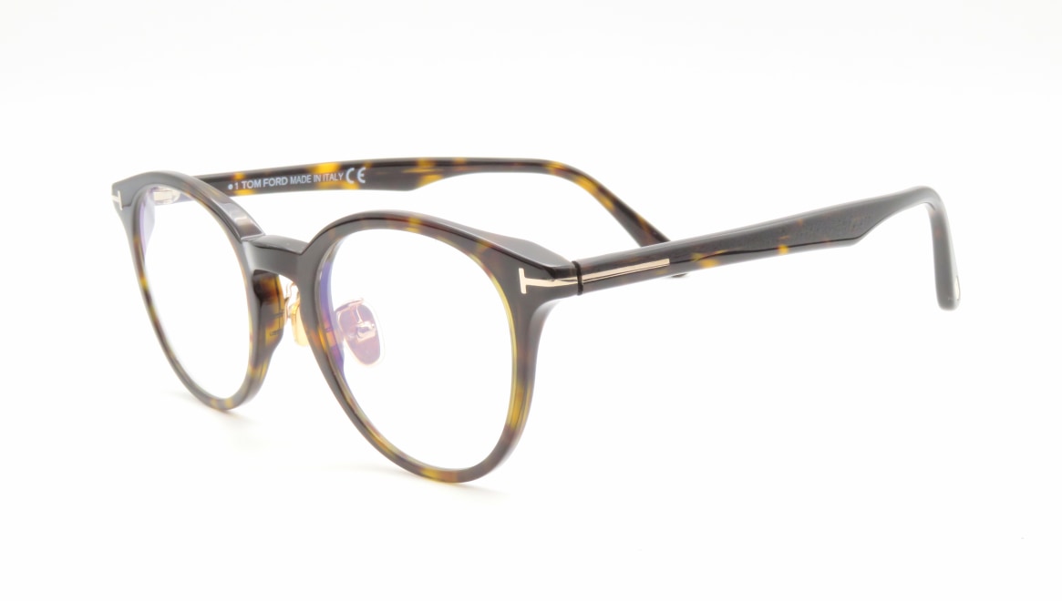 トムフォード FT5779DBAsianFitBLUE BLOCK FILTER-052-49 [丸メガネ/べっ甲柄]  1